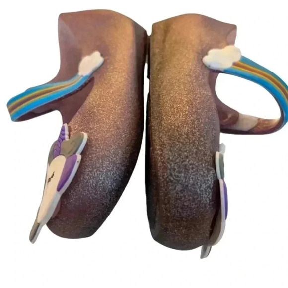 Mini Sed Mary Jane Toddler Girls' Unicorn Glitter Jelly Shoes Sizes 11.5 Purple - Picture 5 of 7